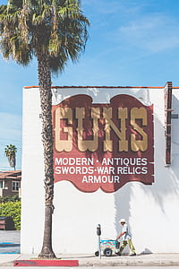 пистолети, антики, пешка Магазин, мексикански, Лас Вегас, Мексико, знак