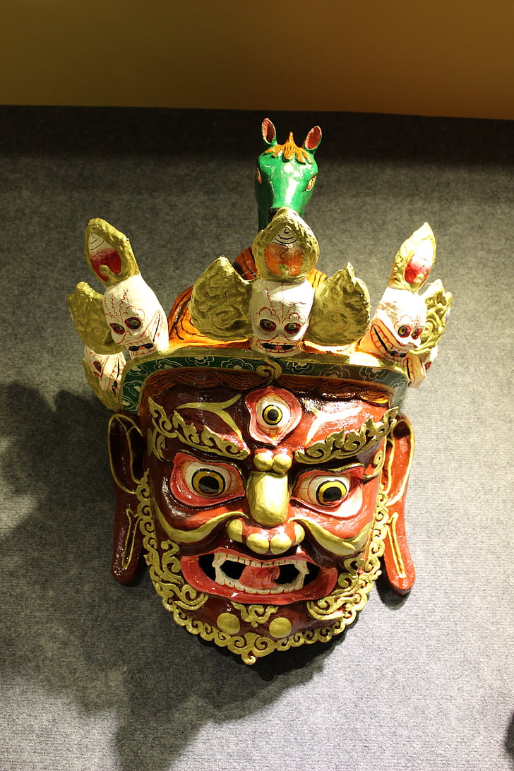 Lhasa, Tibet, Maske, Totem, Kunst, Handwerk