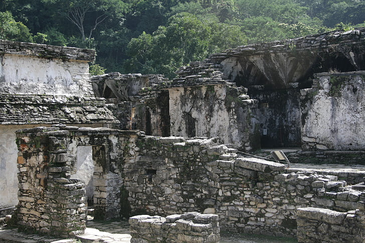 Palenque, prehispanic, Maya, reruntuhan, Meksiko, arsitektur, budaya