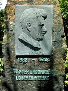 Altenberg, Max nacke, Memorial, monument, relief, Portræt, digter