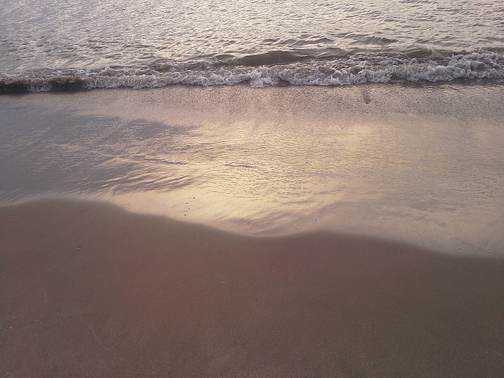 plaj, Shore, günbatımı