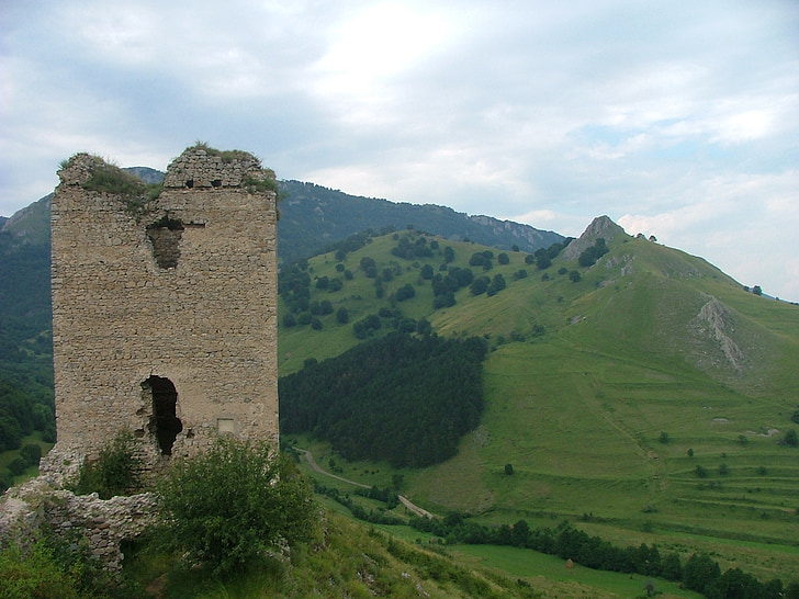 Трансилвания, rimetea, замъка руини, природата, гора, замък
