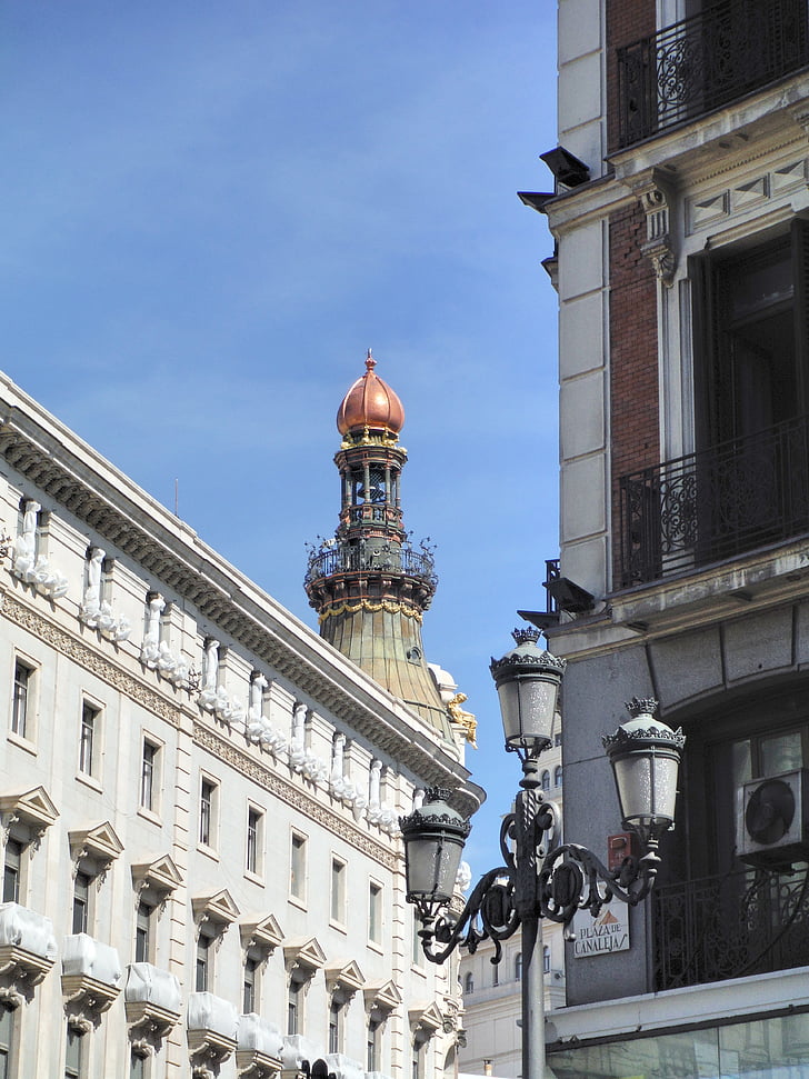 Canalejas, Street, Sevillan, Madrid, Espanja, rakennus, arkkitehtuuri