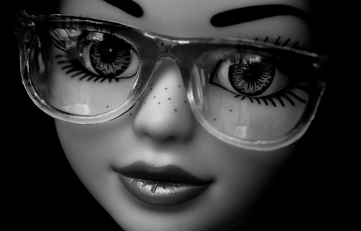 кукла, Хубава, лицето, очите, очила, красота, коса