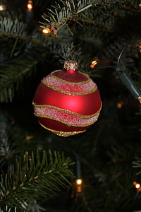 Lichterkette, obrazy Boże Narodzenie, Boże Narodzenie, Choinka, ozdoba, Brokat, Piłka