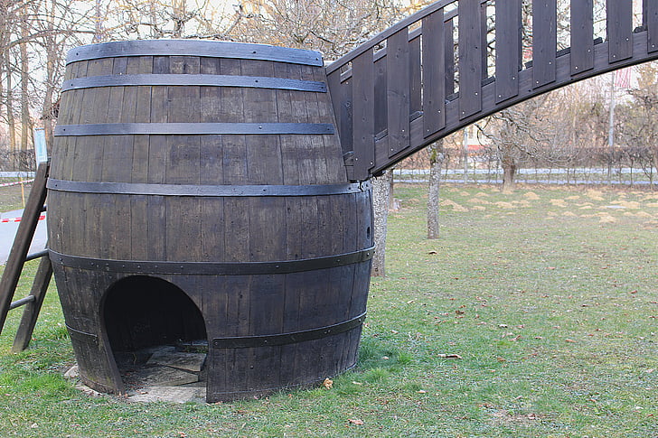 wine barrel, barrel, wooden barrels