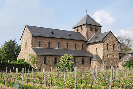 seurakunnan kirkko, St aegidius basilica, kirkko, arkkitehtuuri, Mittelheim, Rheingau
