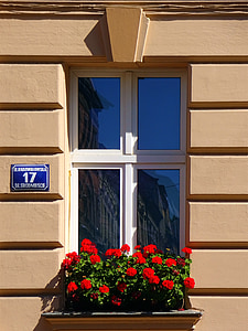 ablak, a Hotel, Krakkó, ház, a régi város, homlokzatok, épület