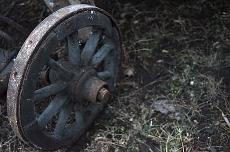carro, rueda, carro de lőcsös, acogedor, antiguo, antiguo, hierro - Metal