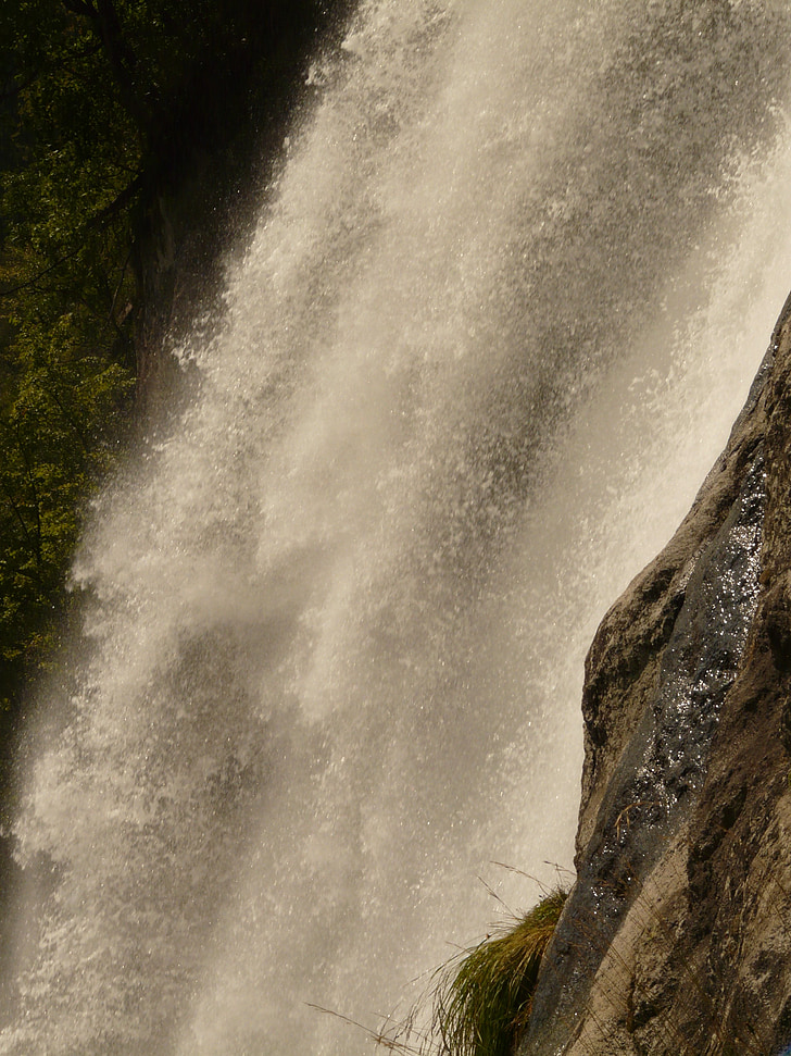 water, waterfall, spray, water mass, water masses, partschins waterfall
