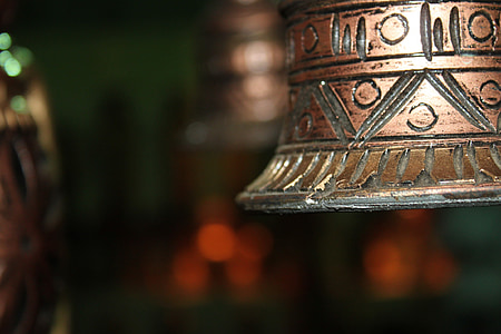 Bell, mässing, metall, brons