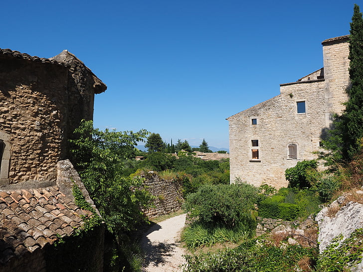 byn, Frankrike, Artists village, Provence, Oppède-le-vieux, Oppede, departementet vaucluse