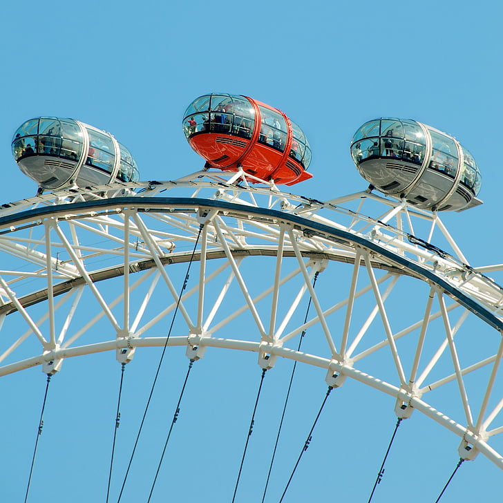 Iso-Britannia, Englanti, Lontoo, London Eye-maailmanpyörä, Matkailu, Britannian, LondonEye