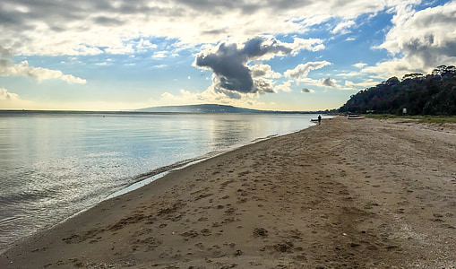 Port Phillip bay, Bucht, Wasser, Wolken, Himmel, Sand, ruhiges Wasser