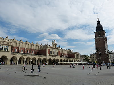 krakow, poland, city, old town, historically, town hall, monument