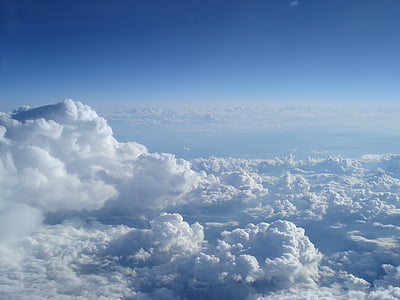 céu e nuvens, oceano de nuvens, paisagem, céu de nuvens, voando sobre as nuvens