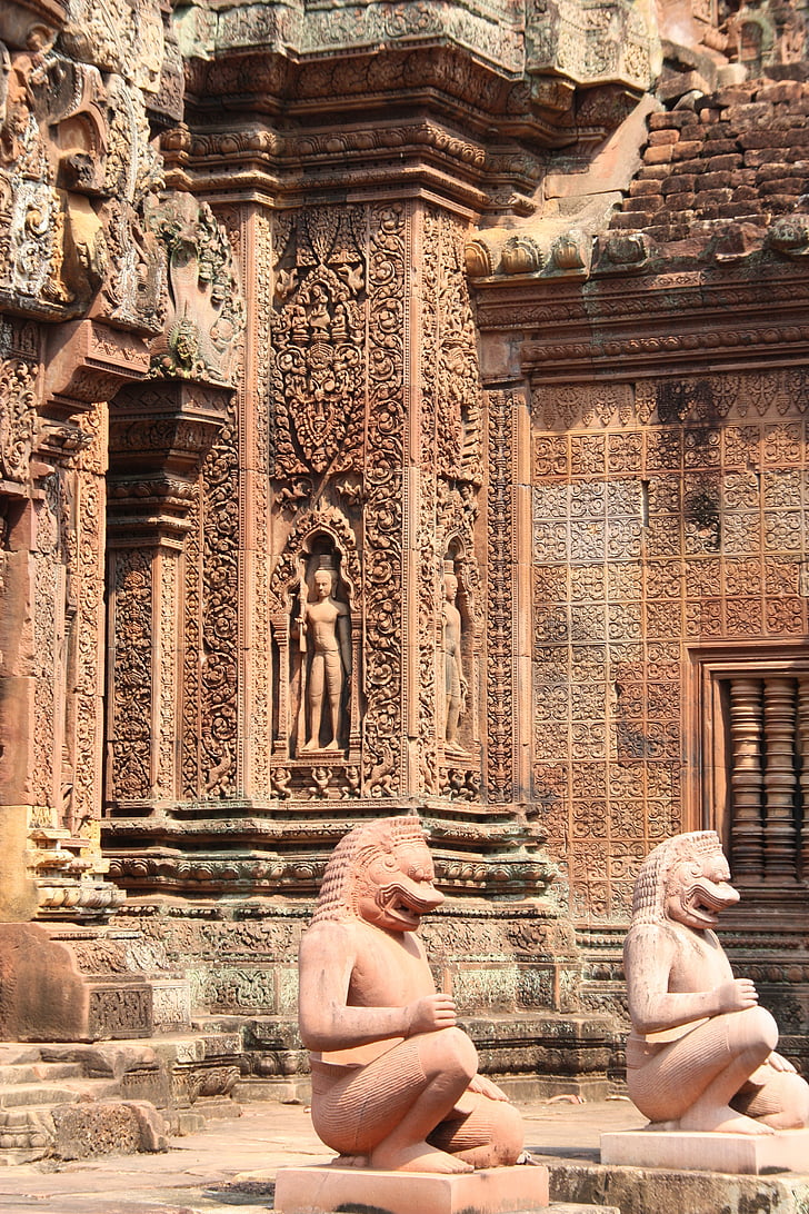 Angkor wat, Temple, Cambodja, Banteay srei, tempel kompleks, Stonemasonry, Asien