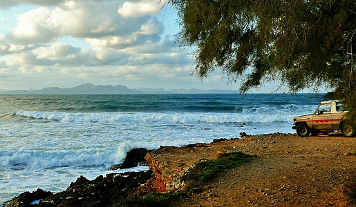 Costa, mar, costa rocosa, de surf, Playa, Mediterráneo, steinig