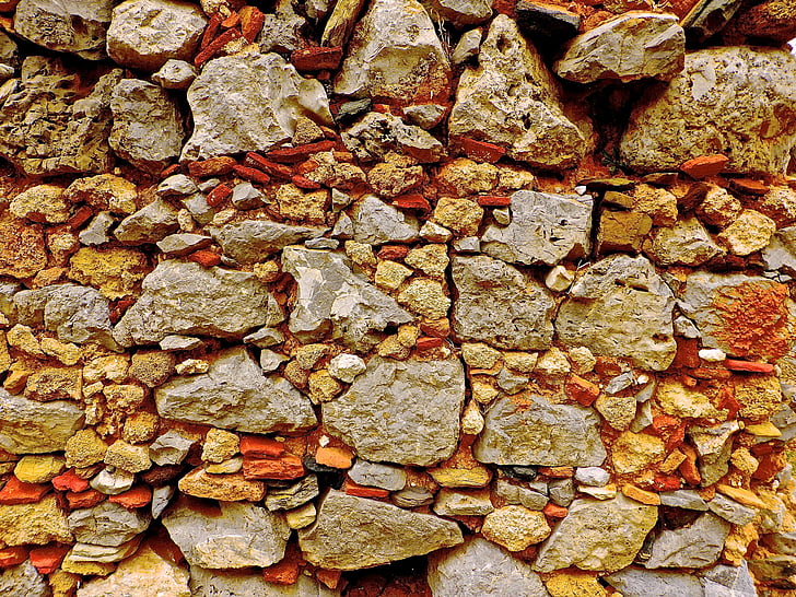 piedras, pared, material, roca, estructura, Vintage, construcción