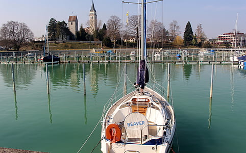 nave, imbarcazione a vela, porta, Porto di barca, Lago di Costanza, Romanshorn