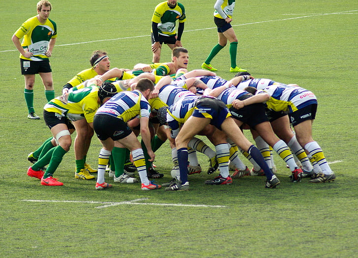 rugby à XV, corps à corps, joueurs, match de football