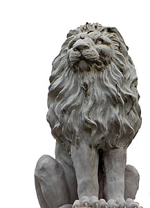 løve, stående, skulptur, statuen, figur, stein, Stone skulptur