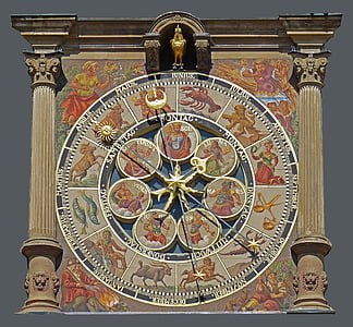 Câmara Municipal de heilbronn, detalhe, arquitetura, relógio, Hahn, calendário, dia da semana