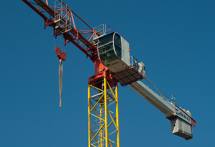 crane, site, building, lifting, pulleys