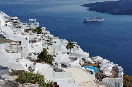 Grekiska, byn, Medelhavet, Europa, Holiday