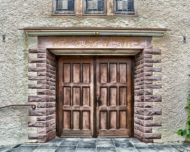 Schieder-schwalenberg, Allemagne, Église, bâtiment, porte, porte, entrée
