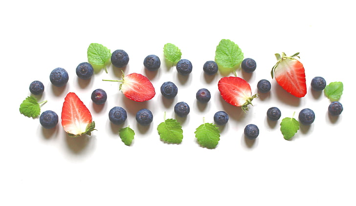 stroberi, Blueberry, Berry, balsem, buah-buahan, sehat, lezat