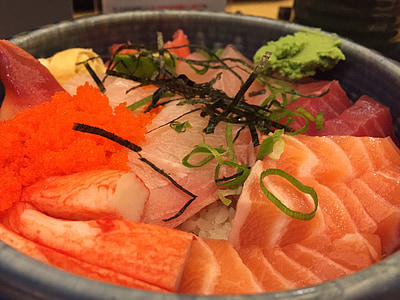 Sashimi de, la dieta, pluja, peix cru, disc, Japó, càtering