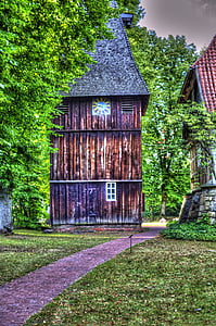 Lüneburger Heide, Egestorf, lyngheilandskap, heidenfest, hjem, gamle, tre