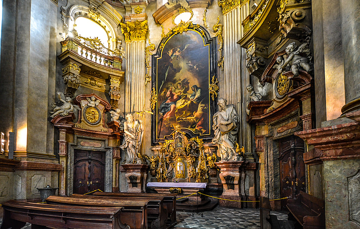 Cathedral, interiér, Praha, čeština, kostol, náboženské, historické