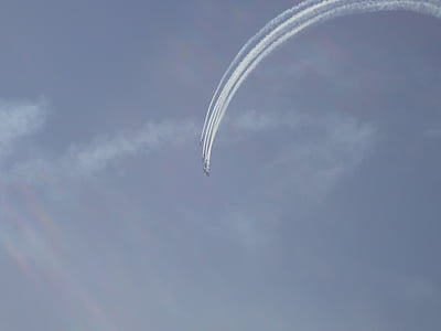 αεροσκάφη, αεροπλάνο, ουρανός, μπλε, δείχνει αέρα