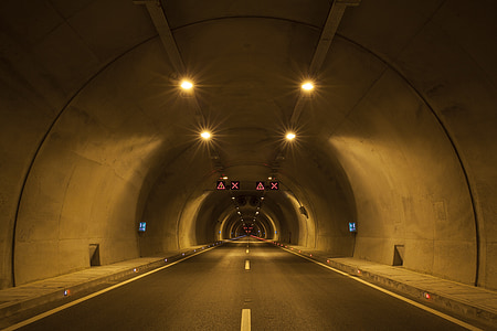 road, tunnel, city, travel, car, ribbon, traffic
