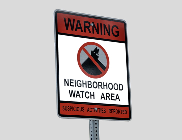 neighborhood watch, znak, signalizacije, varstvo, kriminalu, tatvina, varnost