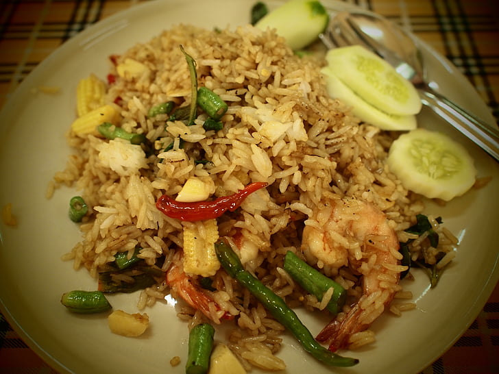 jedlo, Thajsko, thajčina, Ázijské, chutné, kuchyne, vyprážané ryža