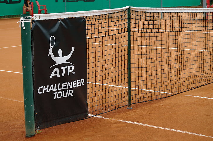 court de tennis, ATP, tour de Challenger, NET, court en terre battue, argile