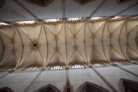 Ulmer, Münster, Architektura, budova, kostel, vnitřní pohled, gotický styl