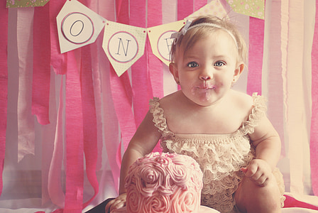 初めての誕生日, 誕生日, ケーキ, 赤ちゃん, 1 つ, かわいい, まずは