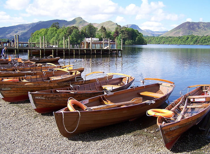Rowboats, tàu thuyền, chèo thuyền, Lake, Bãi biển, Rowboat, mái chèo