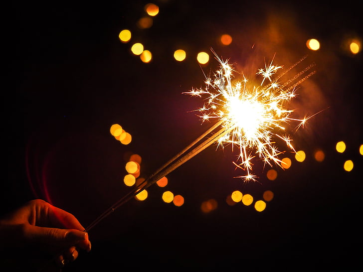 fireworks, holiday, celebration, christmas, bokeh, dark, night