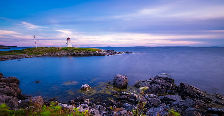 Šiltovka auget, Lighthouse, svetlo, pamiatka, historické, Kanada, Bay