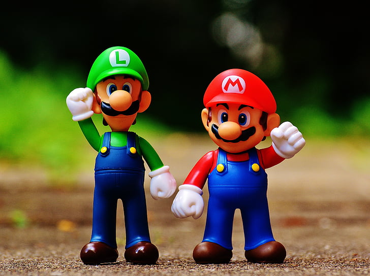Mario, Luigi, chiffres, drôle, coloré, mignon, enfants