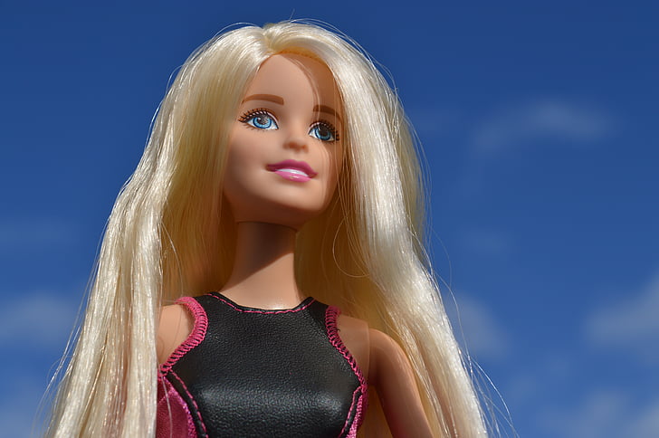 Barbie, pop, blonde, meisje, speelgoed, aantrekkelijke, Portret