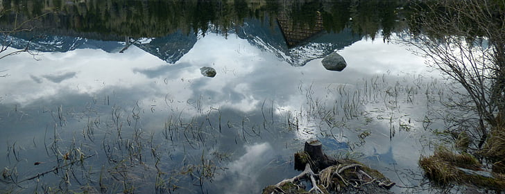 Lake, natur, refleksjon, Pleso, fjell, Slovakia, Strba tarn