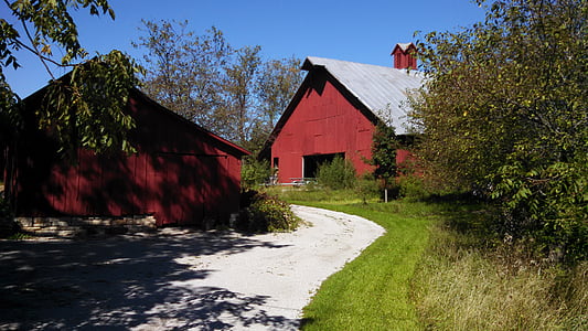 Grange, Iowa, ferme, rural, terres agricoles, Agriculture, Scenic