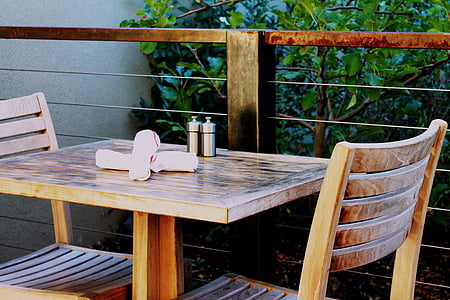 patio tabel, terrasjes, Restaurant patio, buiten ambiance restaurant, tuinmeubilair, tafel en stoelen, Casual tafelen