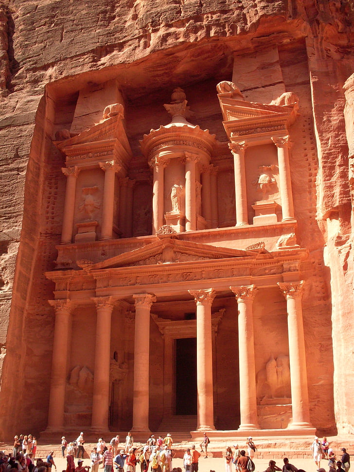 Jordánsko, chrám, Petra, poušť, starověké